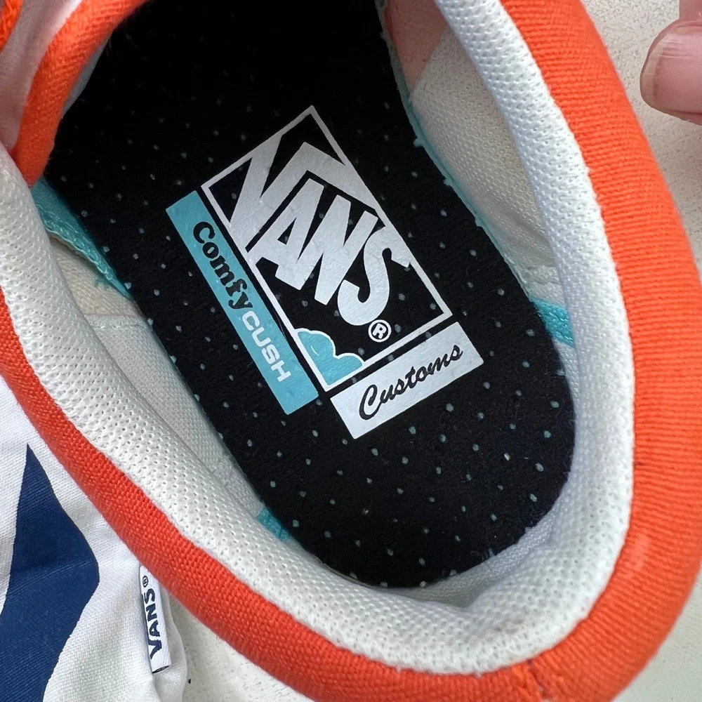 Vans Old Skool ComfyCush Customs Orange White‎ Mens 7.5 Womens 9 Sneakers